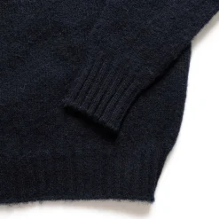 Jamieson's Of Shetland Jamieson's For Clutch Cafe Brushed Shetland Sweater Dark Navy