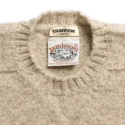 Jamieson's Of Shetland Jamieson's For Clutch Cafe Brushed Shetland Sweater Mooskit White