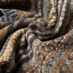 Jamieson's Of Shetland Jamieson's for Clutch Cafe Fair-Isle V-Neck Pullover with Graduated Rib #5 Dark Grey x Navy