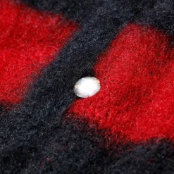 Jelado 'Cobain' Mohair Cardigan Red x Black