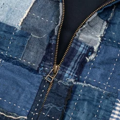 Kuon Boro Panelled Work Jacket Navy