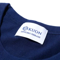 Kuon Boro Striped Pocket T-Shirt Navy