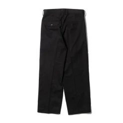 Kuon Brushed Drill Single Pleated Trousers Black