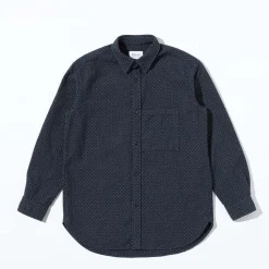 Kuon Cross Sashiko Shirt Navy