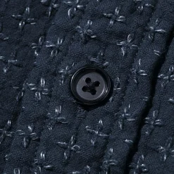 Kuon Cross Sashiko Shirt Navy