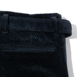 Kuon Fanage Corduroy Belted Trousers Marine Black