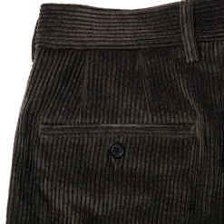 Kuon Fanage Corduroy Tapered Trousers Mid Brown