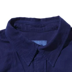 Kuon Regular Collar Shirt Aizome Indigo Blue