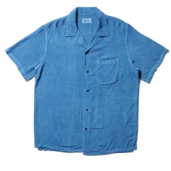 Kuon S/S Open Collar Shirt Aizome