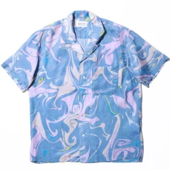 Kuon S/S Suminagashi Camp Collar Shirt