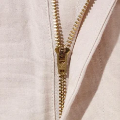 Kuon Washi/Cotton Pleated Tapered Trousers Ivory