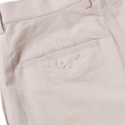 Kuon Washi/Cotton Pleated Tapered Trousers Ivory