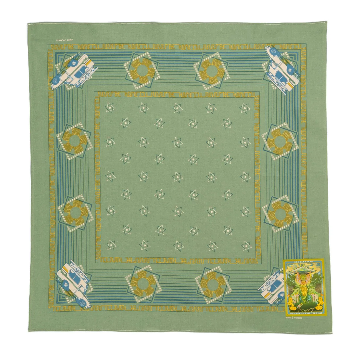 One Ear Brand Home I'll Never Be Sage Green Bandana