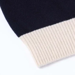 Orgueil Knitted Trainer Sweatshirt Navy x White