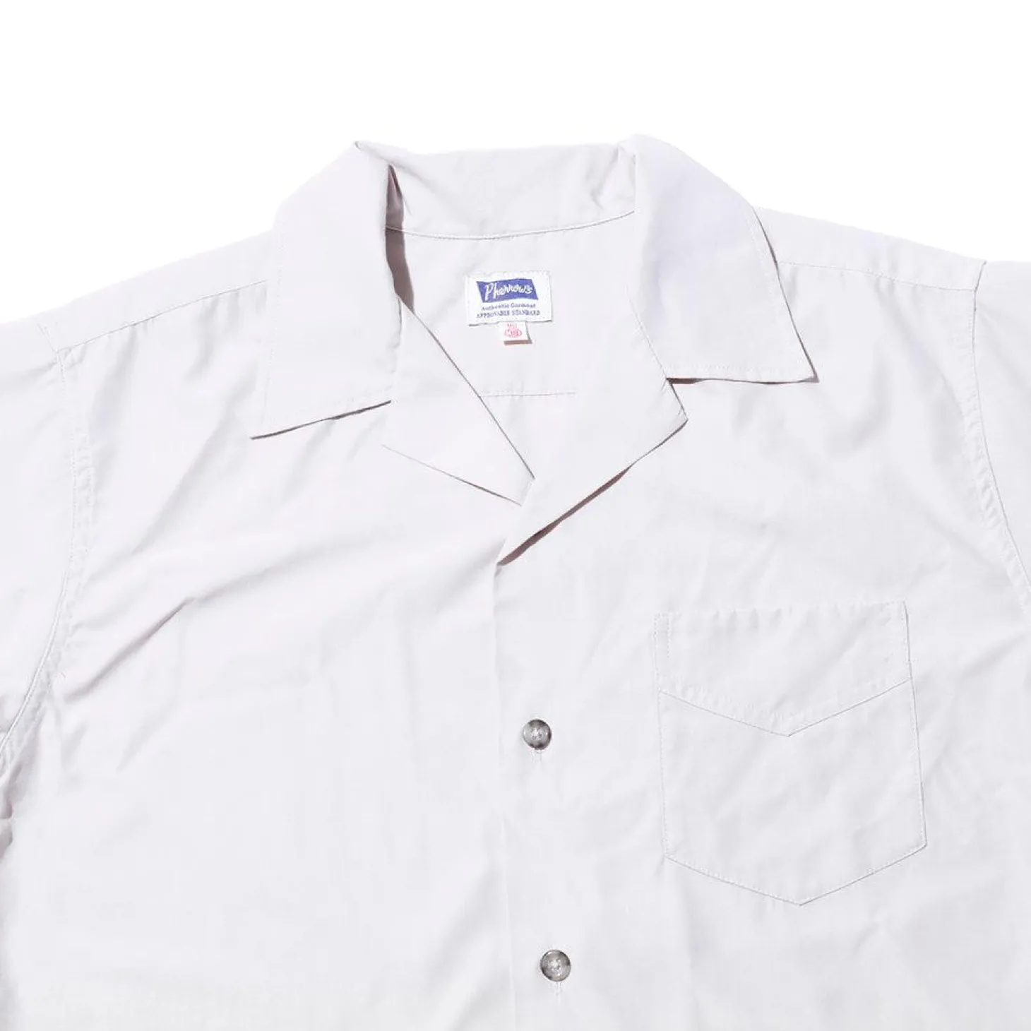 Pherrow's Open Collar Shirt Light Grey