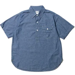 Post Overalls S/S Pullover Shirt Chambray Indigo