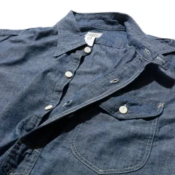 Post Overalls S/S Pullover Shirt Chambray Indigo