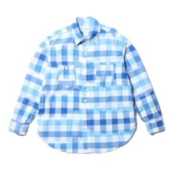 Post Overalls St. Louis Ikat Check Shirt Blue