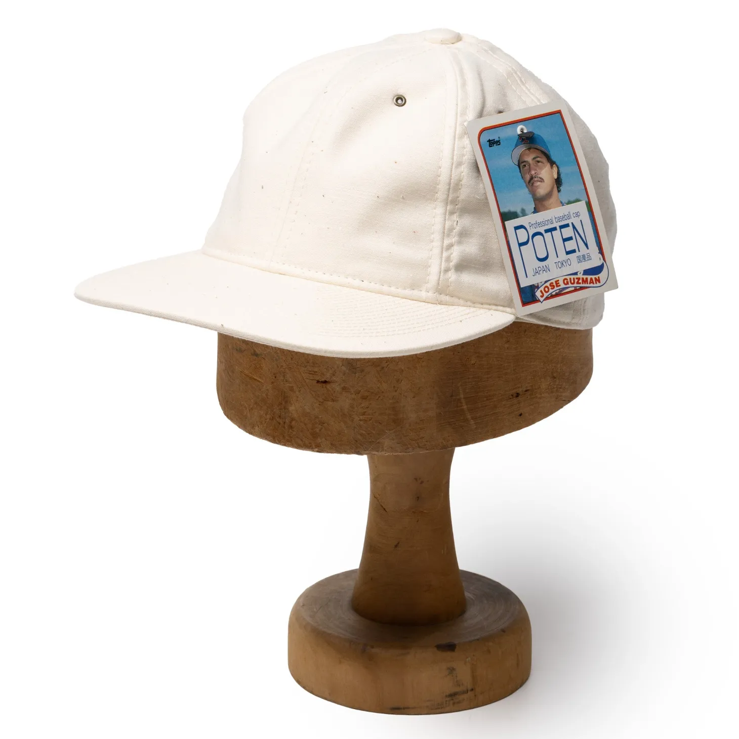 Poten Baseball Cap Poten Back Satin Baseball Cap White