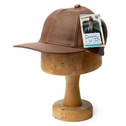 Poten Baseball Cap Poten Leather Baseball Hat Brown