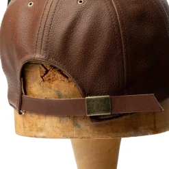Poten Baseball Cap Poten Leather Baseball Hat Brown