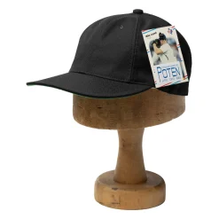 Poten Baseball Cap Poten Vintage Hopsack Baseball Cap Black