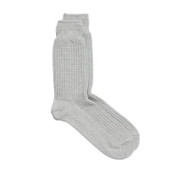 Rototo Cotton Waffle Crew Socks Mid Grey