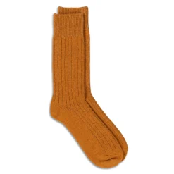 Rototo Cotton Wool Ribbed Crew Socks Gold