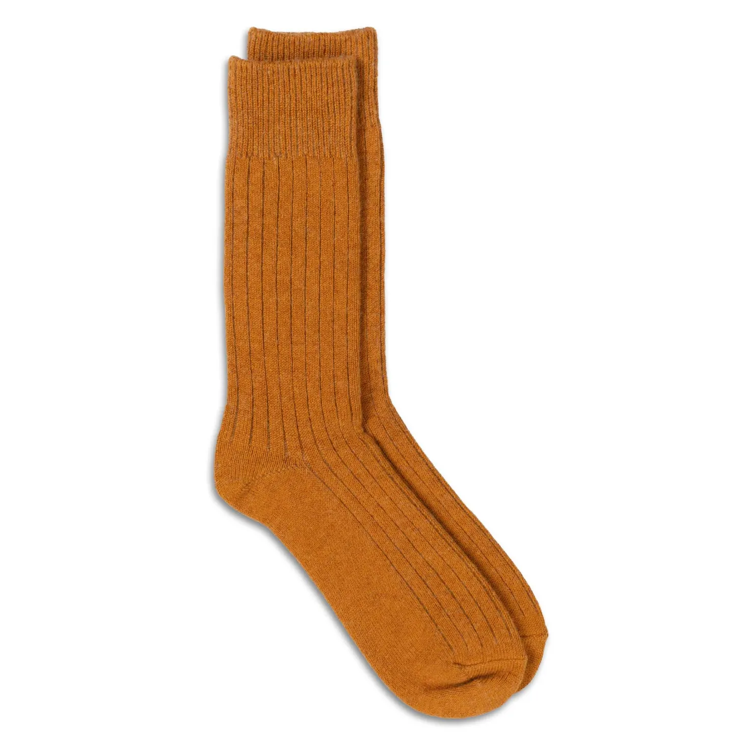 Rototo Cotton Wool Ribbed Crew Socks Gold