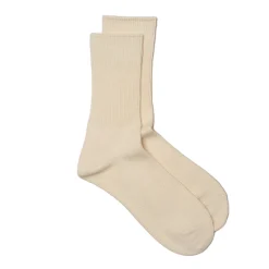 Rototo Organic Daily 3 Pack Ribbed Crew Socks Ecru