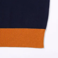 Stevenson Overall V-Gusset Wool Knitted Sweatshirt Navy