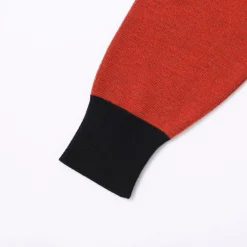 Stevenson Overall V-Gusset Wool Knitted Sweatshirt Orange