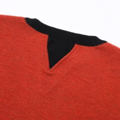 Stevenson Overall V-Gusset Wool Knitted Sweatshirt Orange