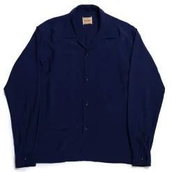 Style Eyes by Toyo Enterprise Plain Rayon Bowling Shirt Navy