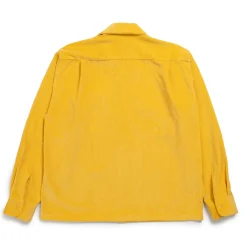 Style Eyes Solid Model Corduroy Sports Shirt Yellow