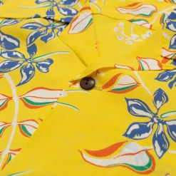 Sun Surf Ginger Lily Hawaiian Shirt Yellow