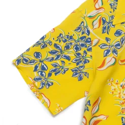 Sun Surf Ginger Lily Hawaiian Shirt Yellow