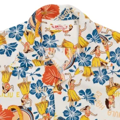 Sun Surf Lovely Hula Hands Hawaiian Shirt Off White