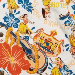 Sun Surf Lovely Hula Hands Hawaiian Shirt Off White