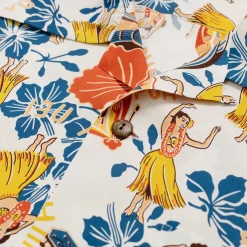 Sun Surf Lovely Hula Hands Hawaiian Shirt Off White