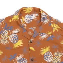 Sun Surf Palms & Pineapples Hawaiian Shirt Brown