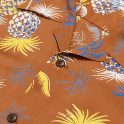 Sun Surf Palms & Pineapples Hawaiian Shirt Brown