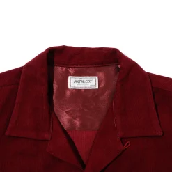 The Real McCoy's Corduroy Open Collar Shirt Burgundy