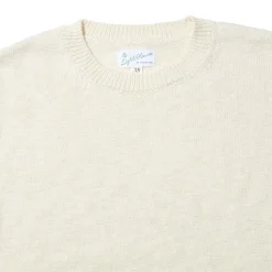 The Real McCoy's Cotton Crewneck Sweater Ecru