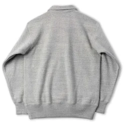 The Real McCoy's 10.oz Loopwheel 1/4 Zip Sweatshirt Grey