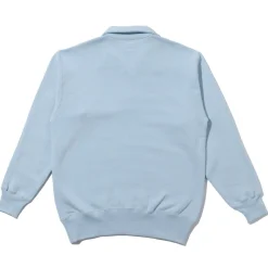 The Real McCoy's 10.oz Loopwheel 1/4 Zip Sweatshirt Saxe Blue