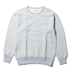 The Real McCoy's 9.oz Loopwheel Raglan Sleeve Sweatshirt Ash Grey