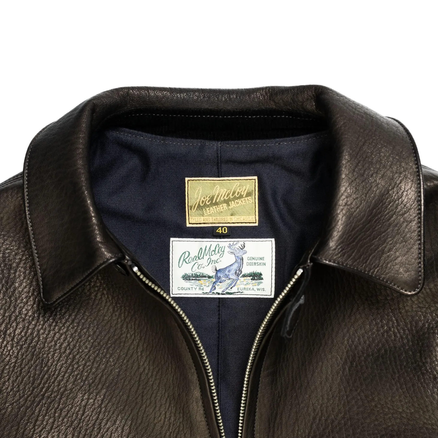 The Real McCoy's 30s Sports Jacket / Freeman Deerskin Black