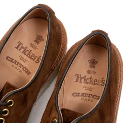 Tricker's For Clutch Cafe Daniel Derby Shoe Ridge Kudu Reverse Suede