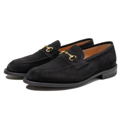 Tricker's Trickers x Clutch Cafe Leon Horsebit Loafer Black Repello Suede